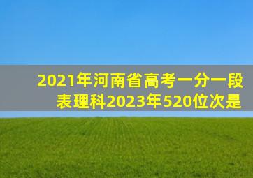 2021年河南省高考一分一段表理科2023年520位次是