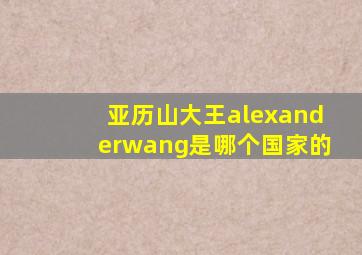亚历山大王alexanderwang是哪个国家的